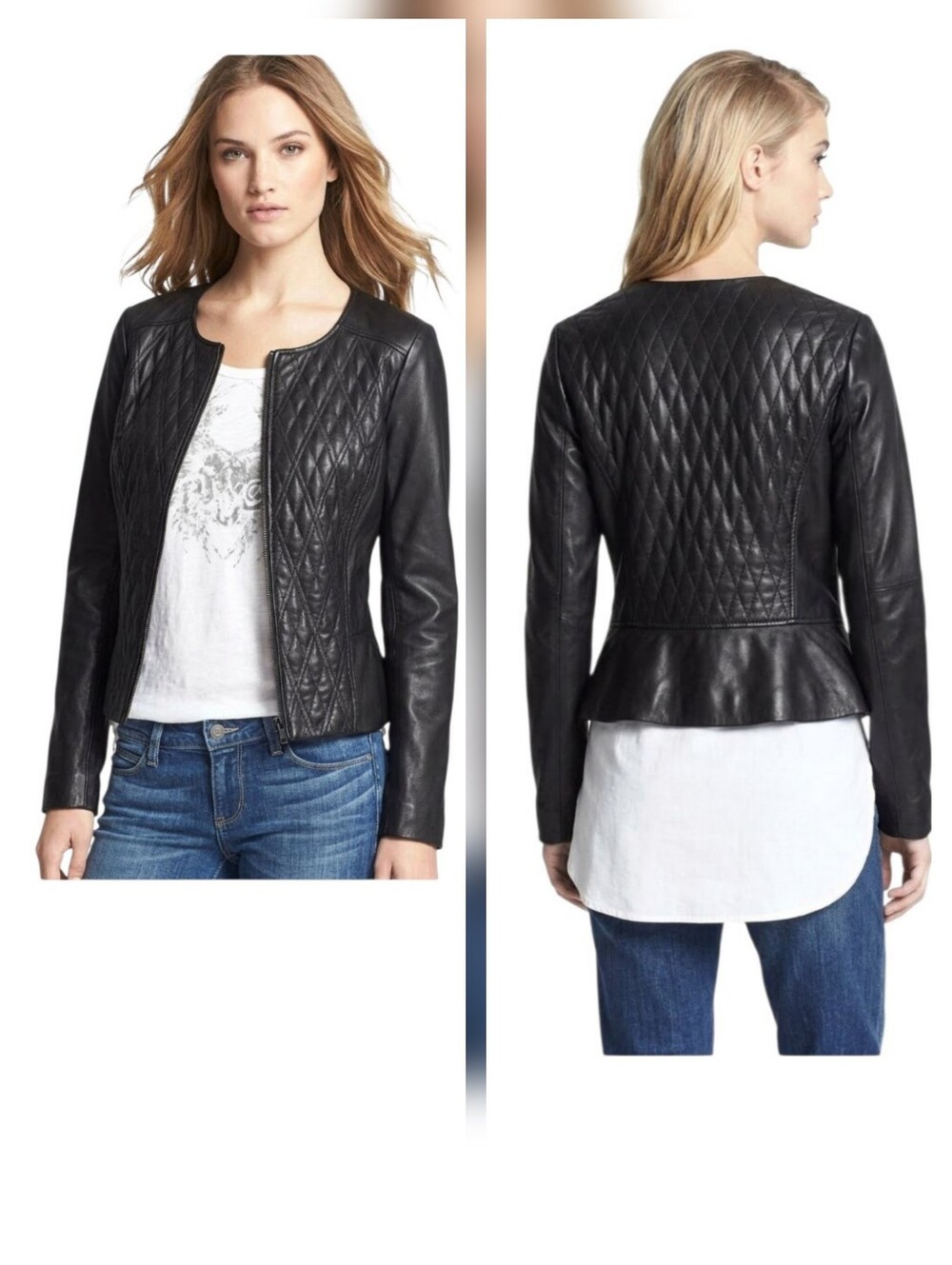 Nordstrom's HINGE Quilted Leather Moto Jacket